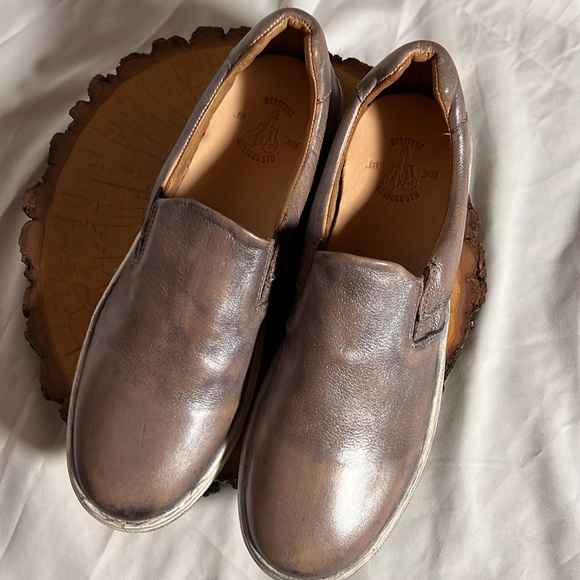 BED|STU Hermione Slip On Leather Grey Rustic Silver Metallic size 10 🥳Host Pick🥳 - Picture 13 of 16
